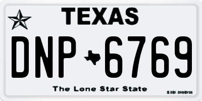 TX license plate DNP6769
