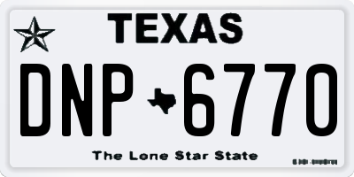 TX license plate DNP6770