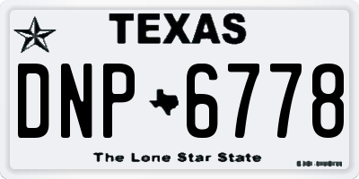TX license plate DNP6778
