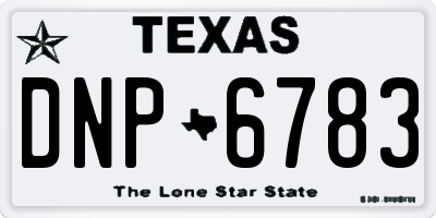 TX license plate DNP6783