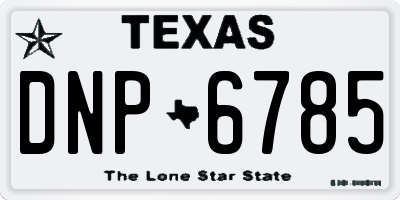 TX license plate DNP6785