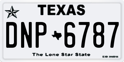 TX license plate DNP6787