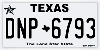 TX license plate DNP6793