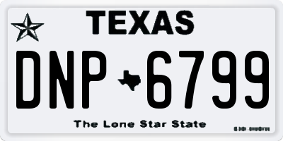 TX license plate DNP6799