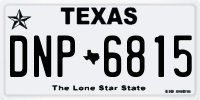 TX license plate DNP6815