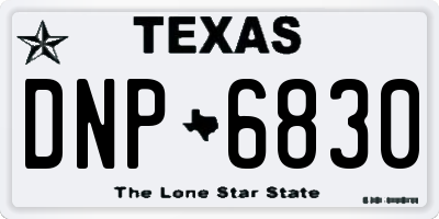 TX license plate DNP6830