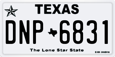 TX license plate DNP6831
