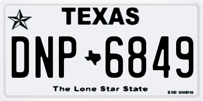 TX license plate DNP6849