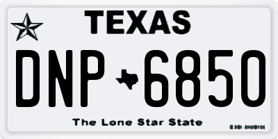 TX license plate DNP6850