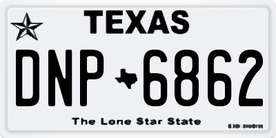 TX license plate DNP6862