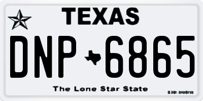 TX license plate DNP6865