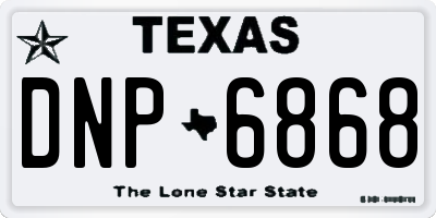 TX license plate DNP6868