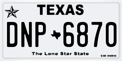 TX license plate DNP6870
