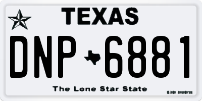 TX license plate DNP6881