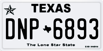 TX license plate DNP6893