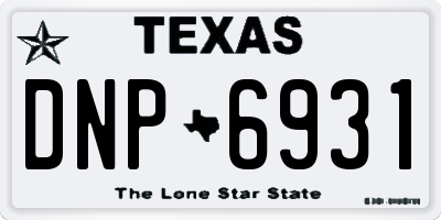 TX license plate DNP6931