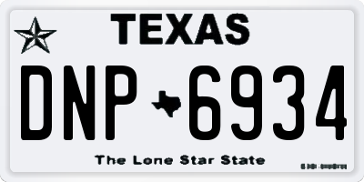 TX license plate DNP6934