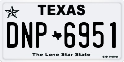 TX license plate DNP6951