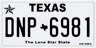 TX license plate DNP6981