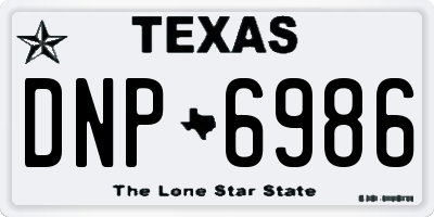 TX license plate DNP6986