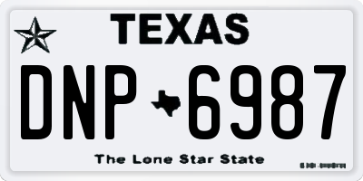 TX license plate DNP6987