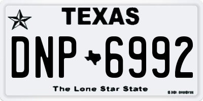 TX license plate DNP6992
