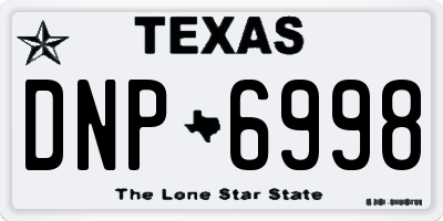 TX license plate DNP6998