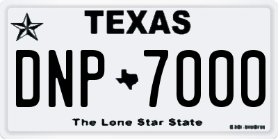 TX license plate DNP7000