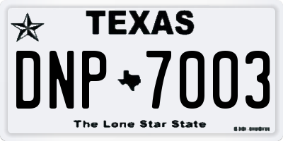 TX license plate DNP7003