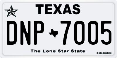 TX license plate DNP7005