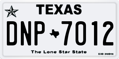 TX license plate DNP7012