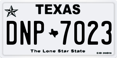 TX license plate DNP7023