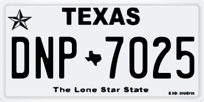 TX license plate DNP7025