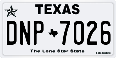 TX license plate DNP7026