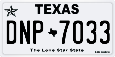 TX license plate DNP7033