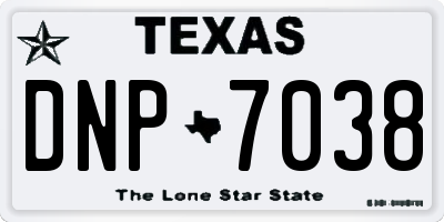 TX license plate DNP7038