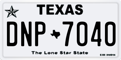 TX license plate DNP7040