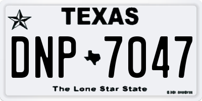 TX license plate DNP7047
