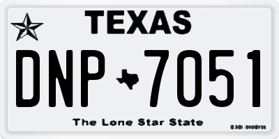 TX license plate DNP7051