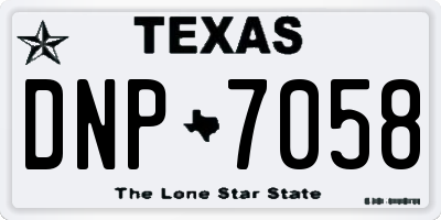 TX license plate DNP7058