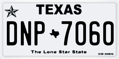 TX license plate DNP7060