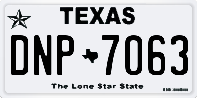 TX license plate DNP7063