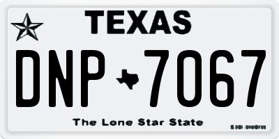 TX license plate DNP7067
