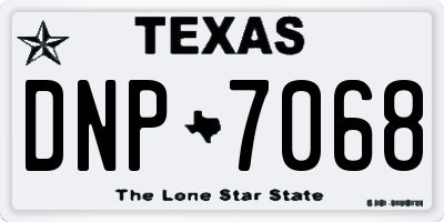 TX license plate DNP7068