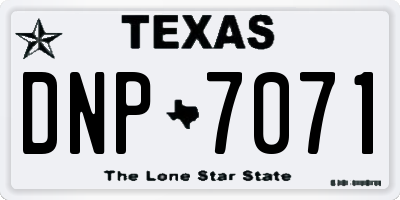 TX license plate DNP7071