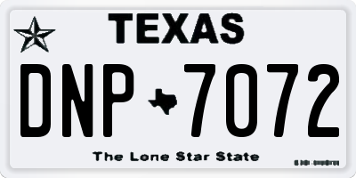 TX license plate DNP7072