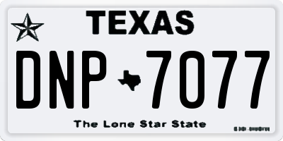 TX license plate DNP7077