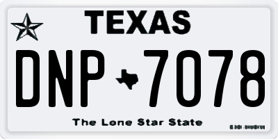 TX license plate DNP7078