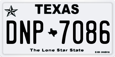 TX license plate DNP7086