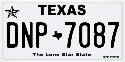 TX license plate DNP7087